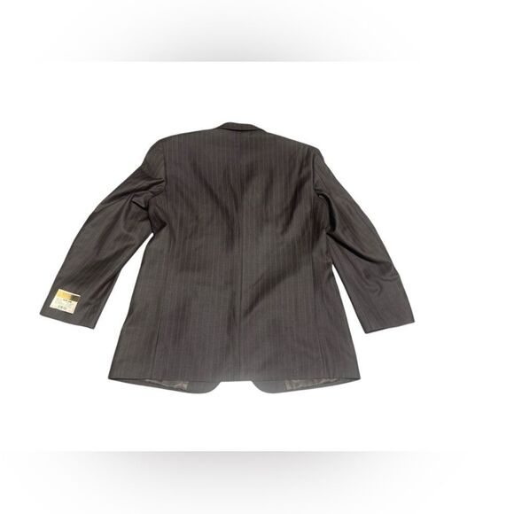 NWT LUCA ROSSI BROWN Effiel pin striped 3 button sports coat blazer size 42r - Picture 4 of 7
